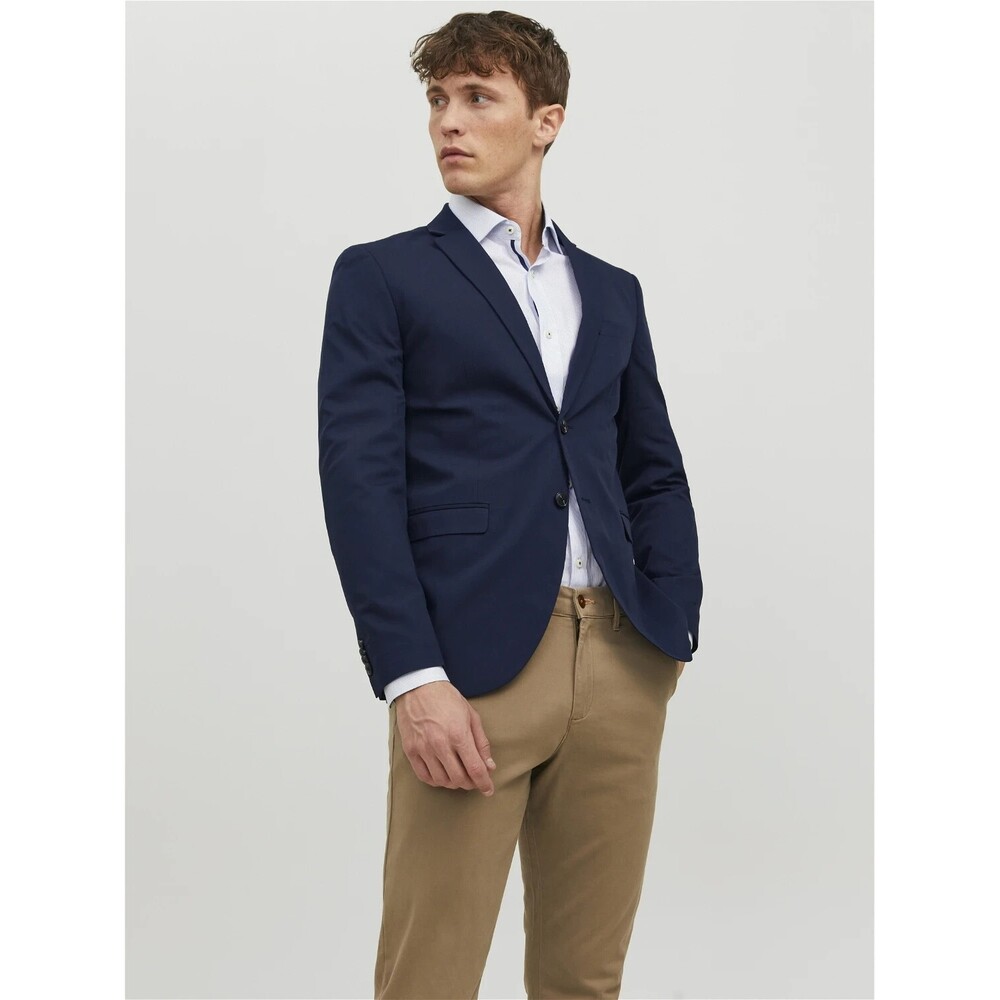 Jack & Jones Super Slim Fit Franco Mens Size 42 Navy Blue Blazer Suit Jacket NWT